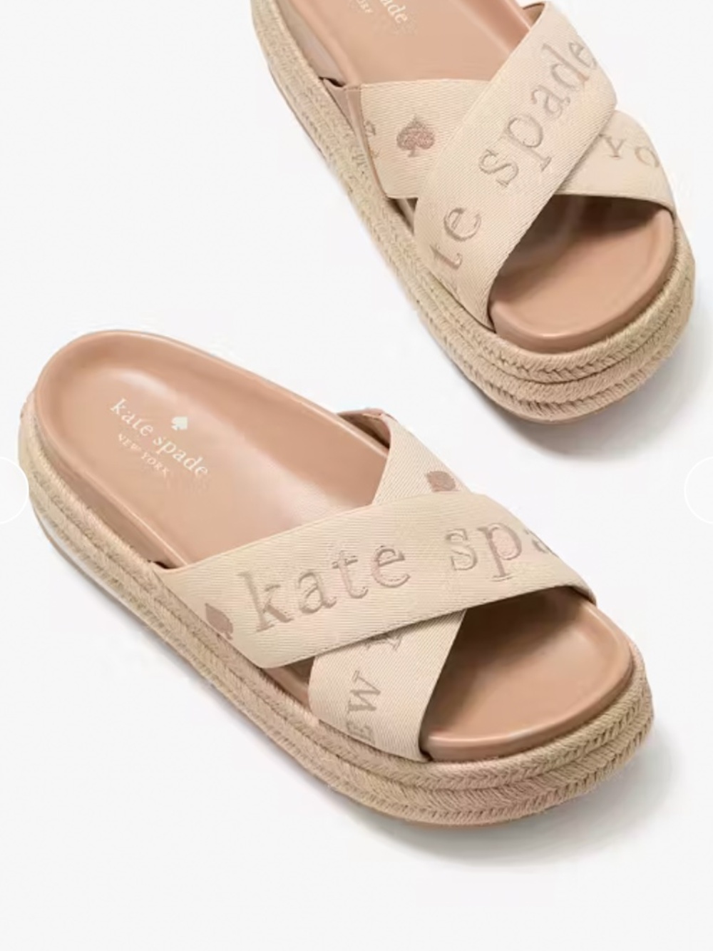 New Kate Spade Piper Flatform Espadrilles Light Fawn